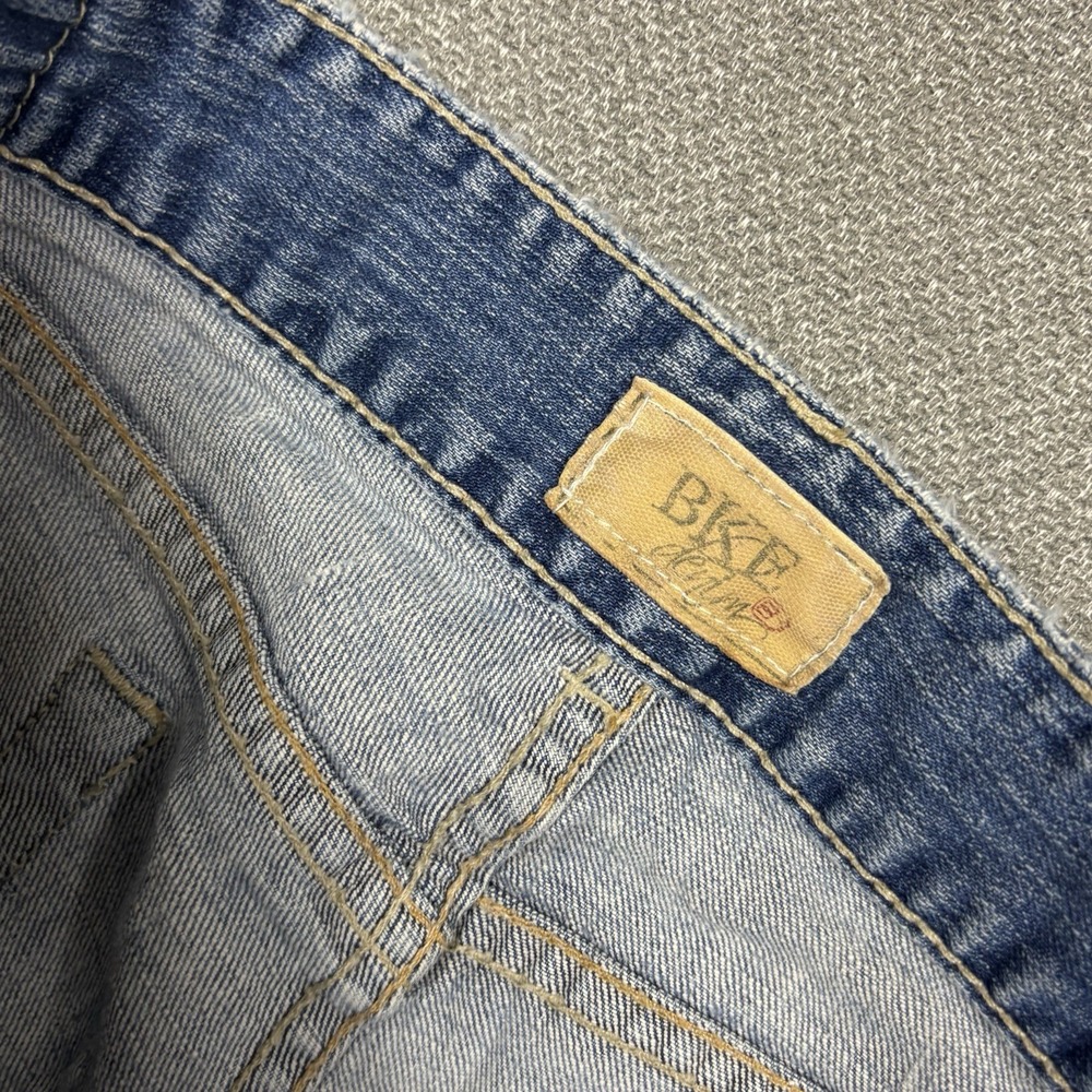 Worn-In Blue Flare Jeans - Women's Distressed Denim - Picture 6 of 8